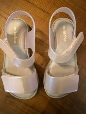 Mini Melissa Girls Pale Blush Jelly Sandals